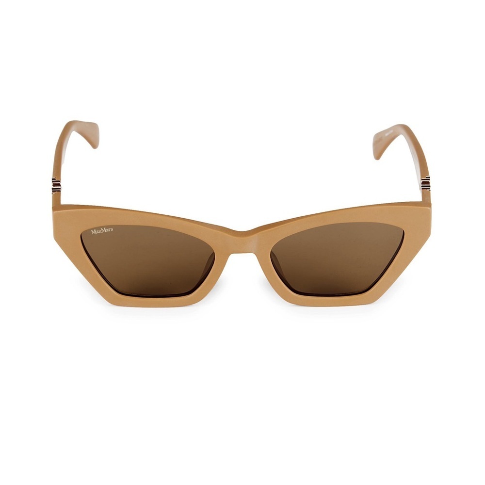 MaxMara Beige 52MM Cat Eye Sunglasses with Black Case. NWOT - Picture 2 of 4